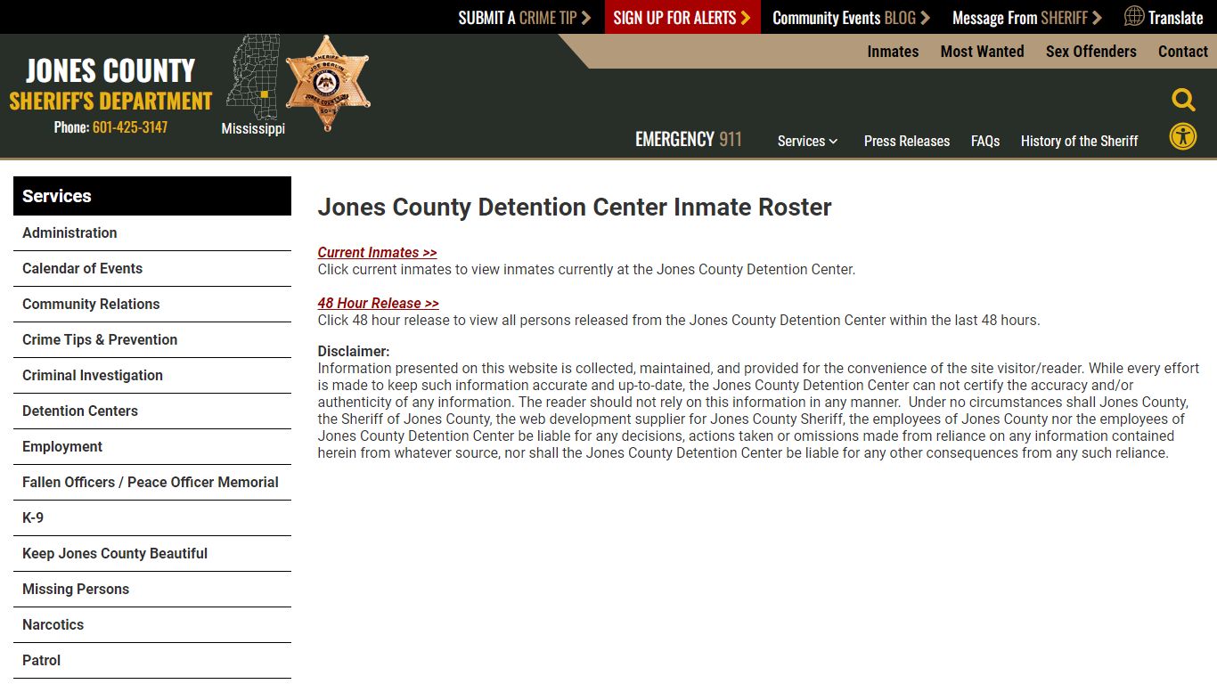 Roster Choose - Jones County Sheriff - jonesso.com