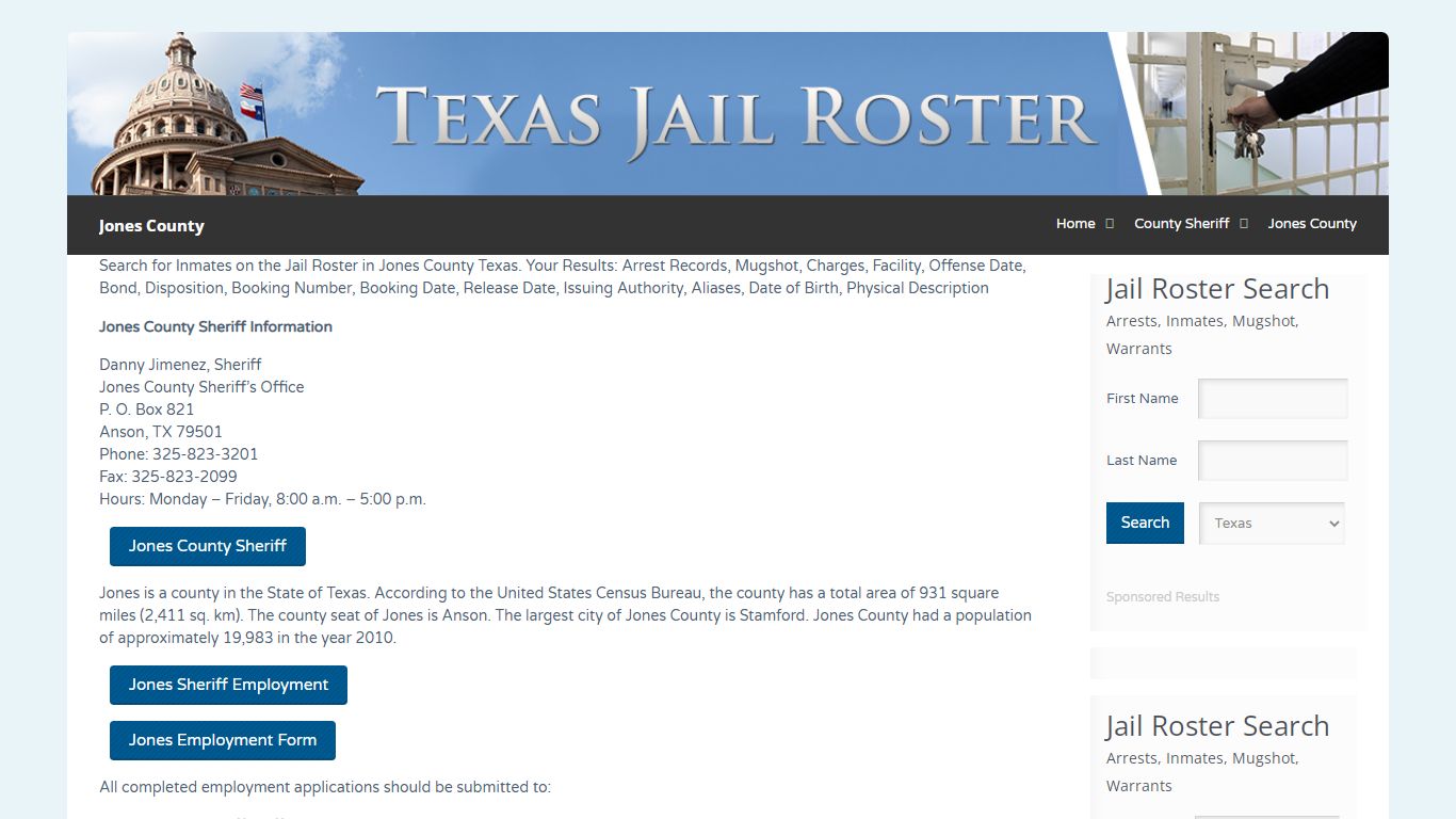 Jones County | Jail Roster Search